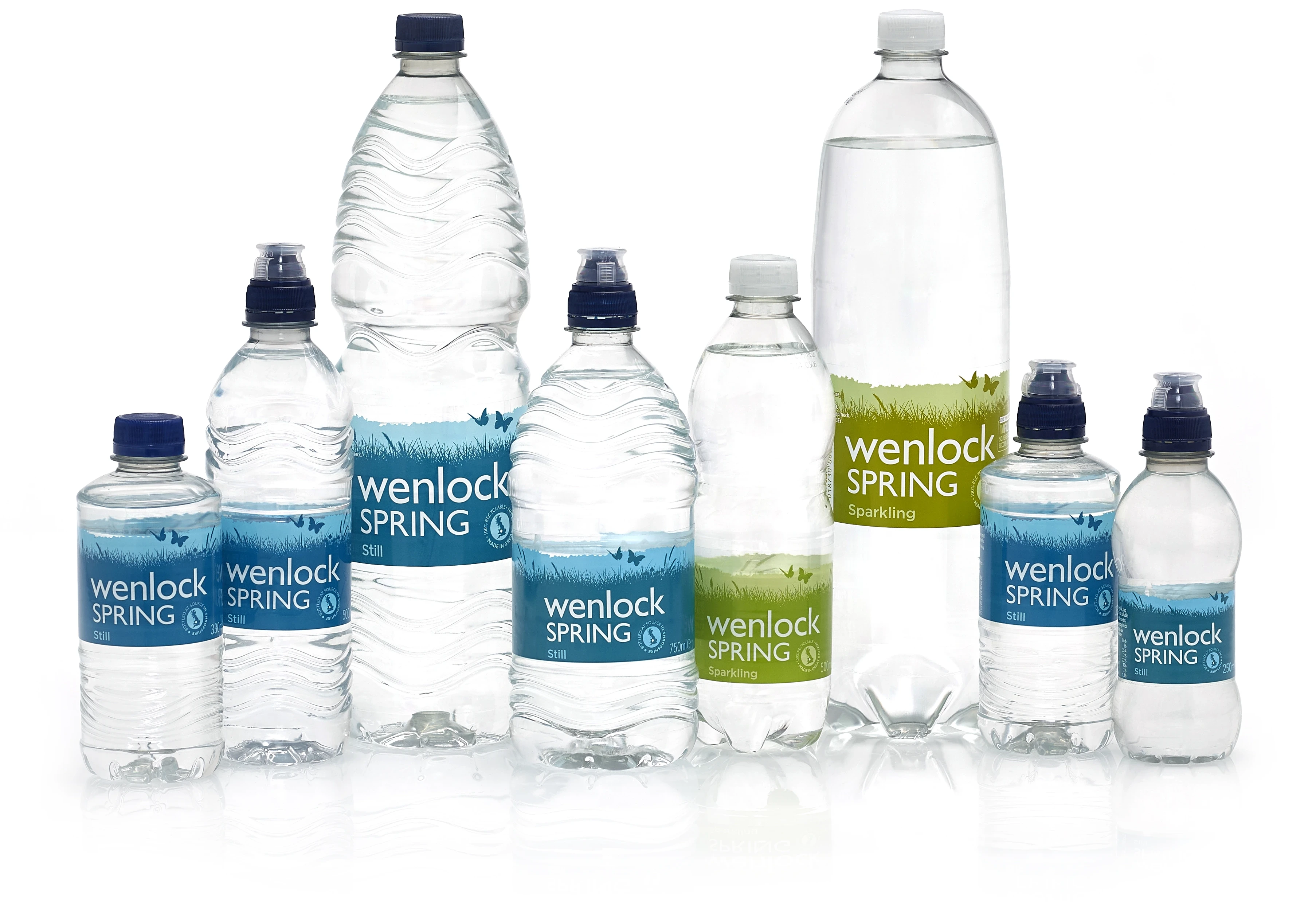plastic range wenlock spring natural still and spakling mineral water PET bottle range
