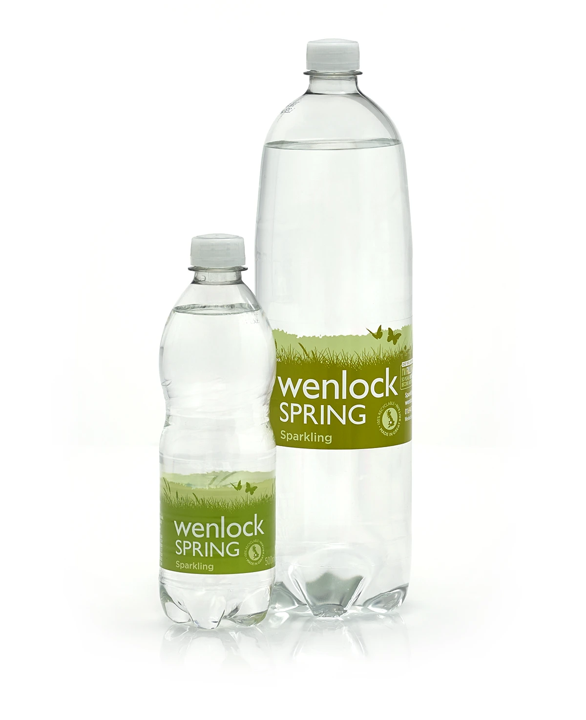 Spakling natural mineral water in glass bottles