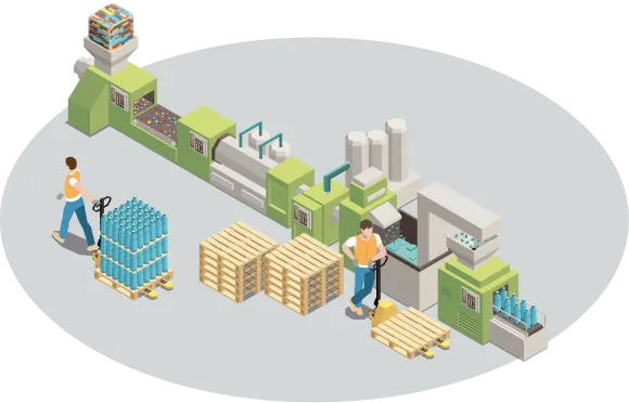Bottle recycling plant